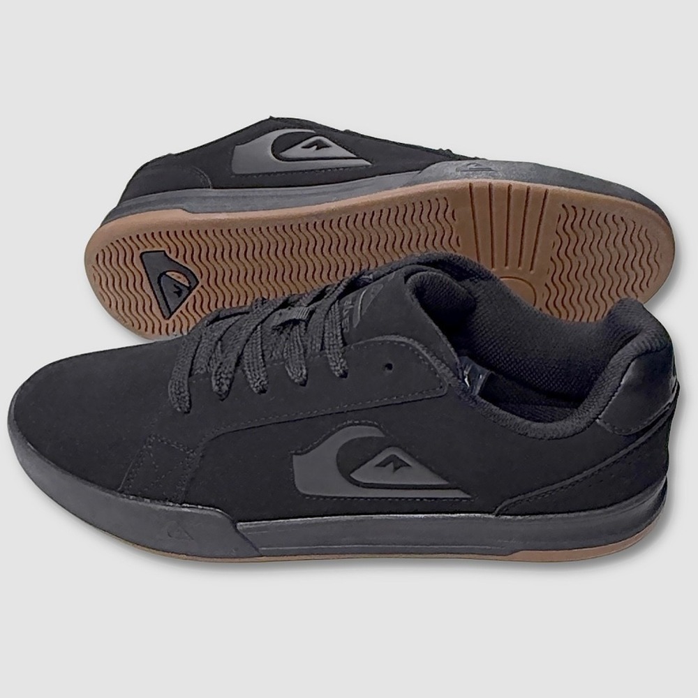 Quiksilver Caballerial Low Shoes - NEW Mens 9.5 Black / Gum - #49326-CL2